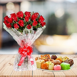 Bunch Of Red Roses - 2KG Mithai